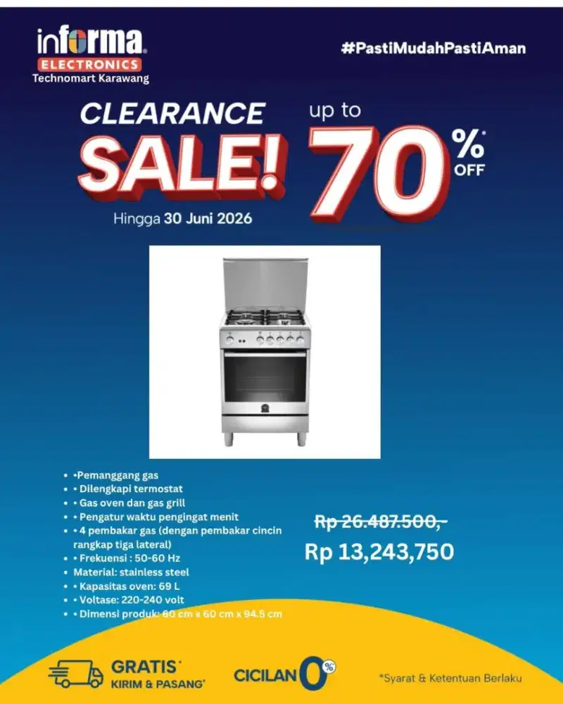 Kompor Freestanding DELIZIA
