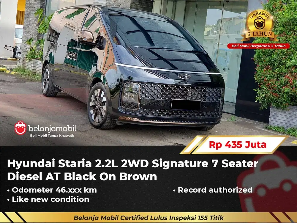 [ GARANSI 5TH ] Hyundai Staria 2.2L 2WD Signature 7 Seater 2021/2022
