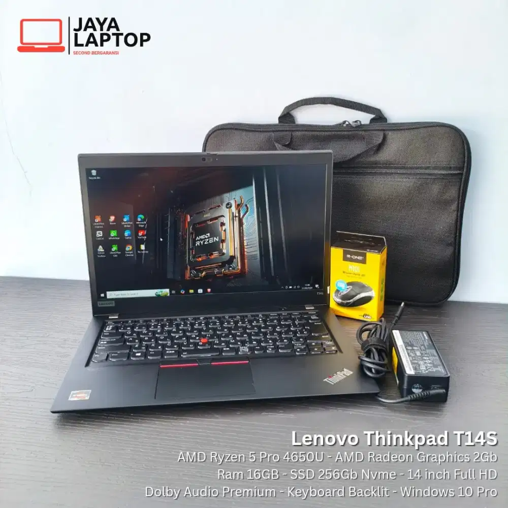 Lenovo Thinkpad T14s Ryzen 5 Pro RAM 16GB SSD 256 Laptop Second Bekas