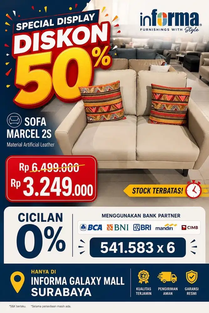 sofa kulit artificial 2 seater