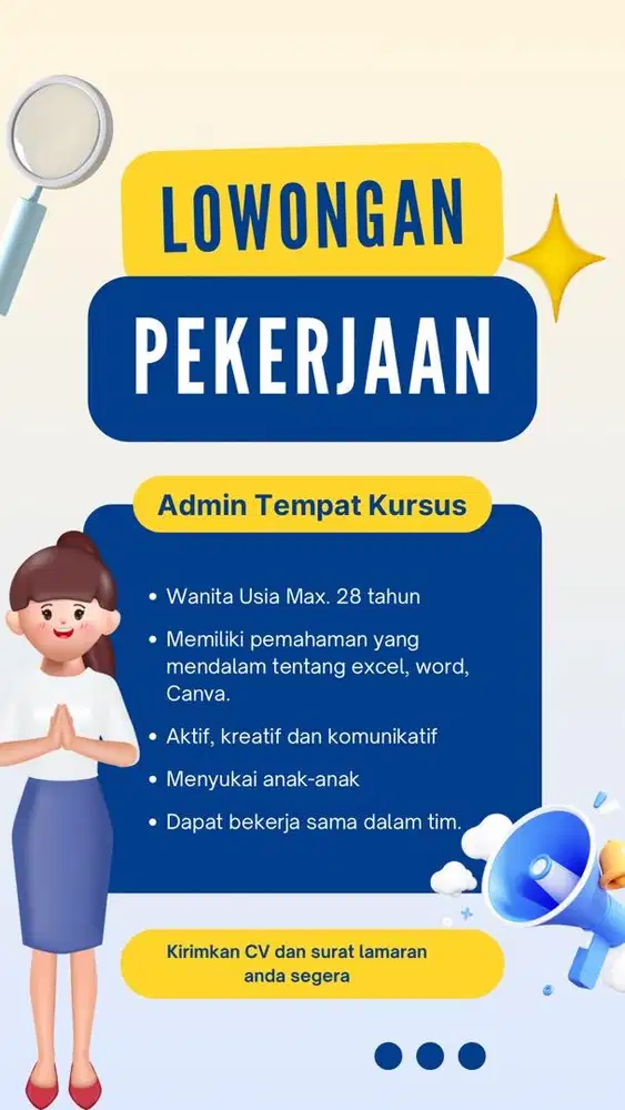 Dicari Admin tempat kursus