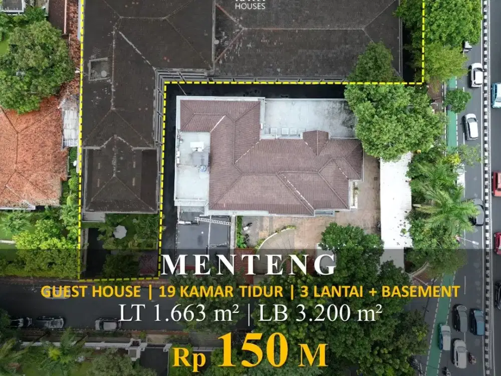 Menteng 1663/3200m² 3Lt Basement 19KT 5Apt Gym 150M Nego