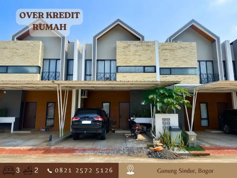 Jual Rumah Over Kredit 2lantai 98JT dkt Tol di Gunung Sindur Bogor