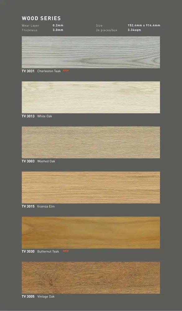 TACO Lantai Vinyl 3mm Motif Kayu Harga Permeter