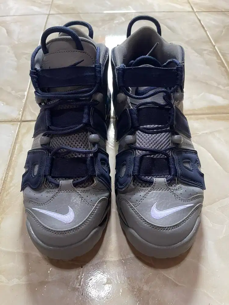 Nike Air More Uptempo Grey Navy Original Bekas Kondisi Bagus