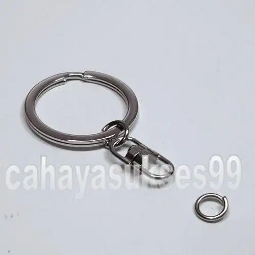Gantungan Kunci Gepeng Pipih 2,8cm Souvenir Keychain Ring Import 12pcs