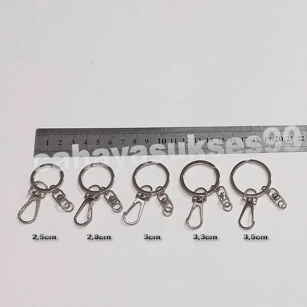 Gantungan Kunci GK Gepeng Pipih Souvenir Keychain Ring Bulat Import