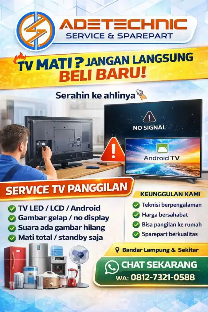 Servis tv led lcd bisa panggilan kerumah Bandar Lampung