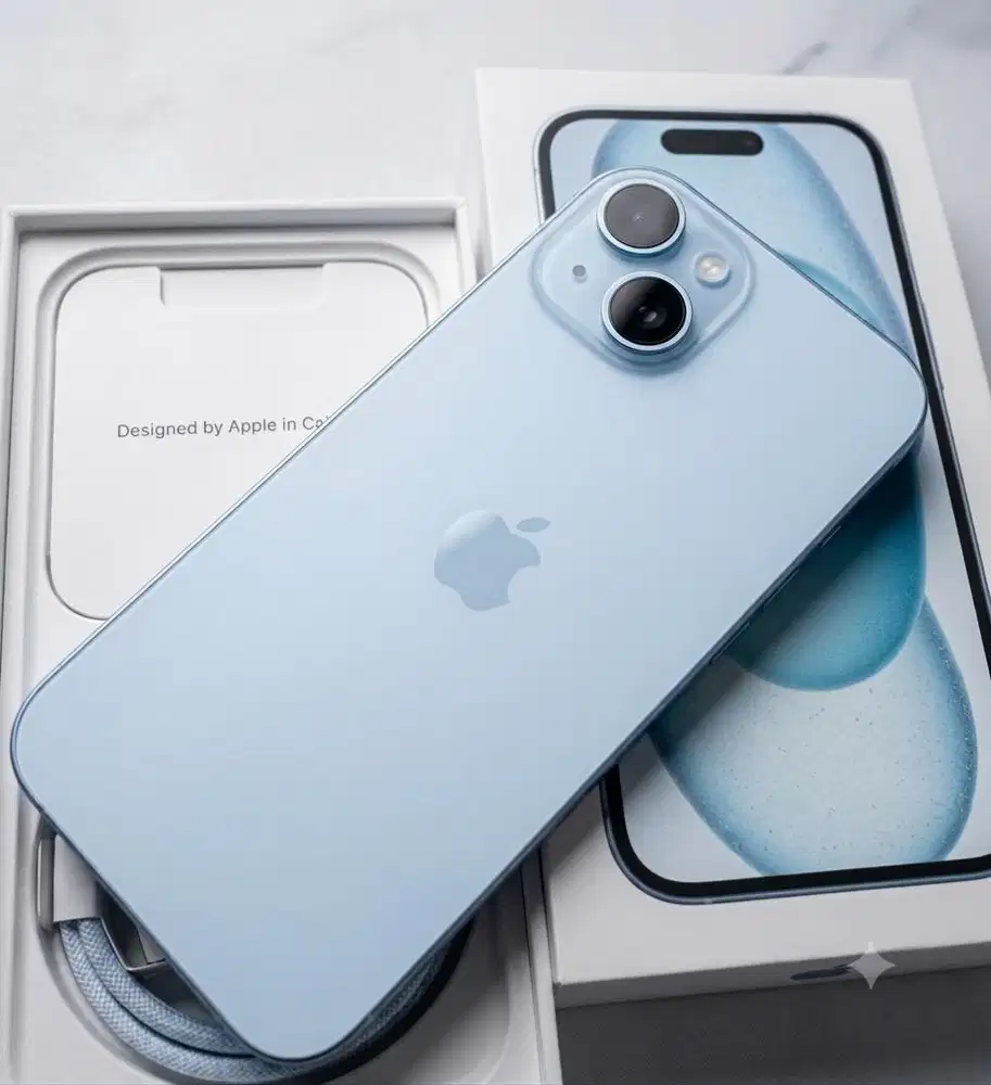IPHONE 15 Blue 128 GB Like New (Beli Bulan April 2026)