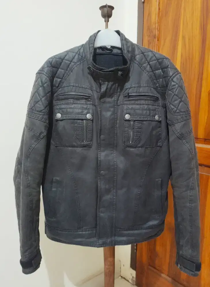 Jaket motor denim wax cafe racer GERMAS Austin
