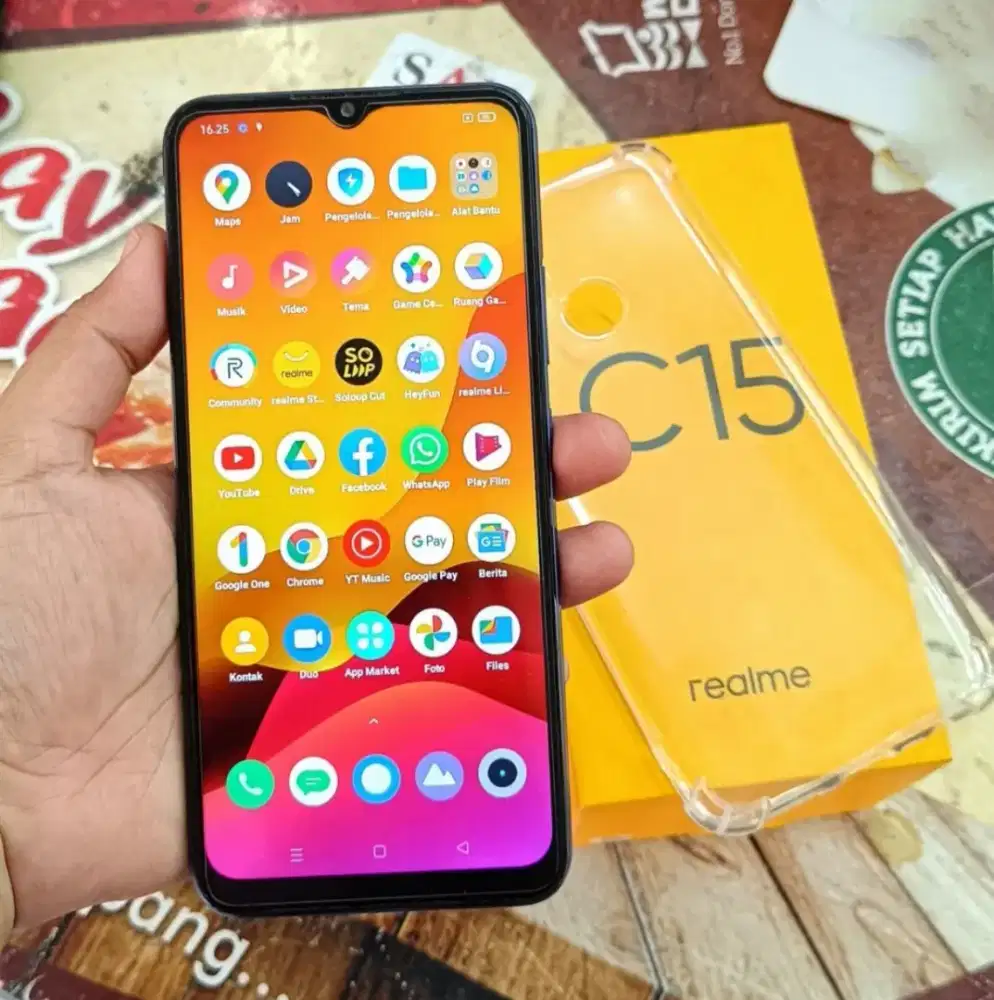 Realme C15 4/64 normal segel lengkap