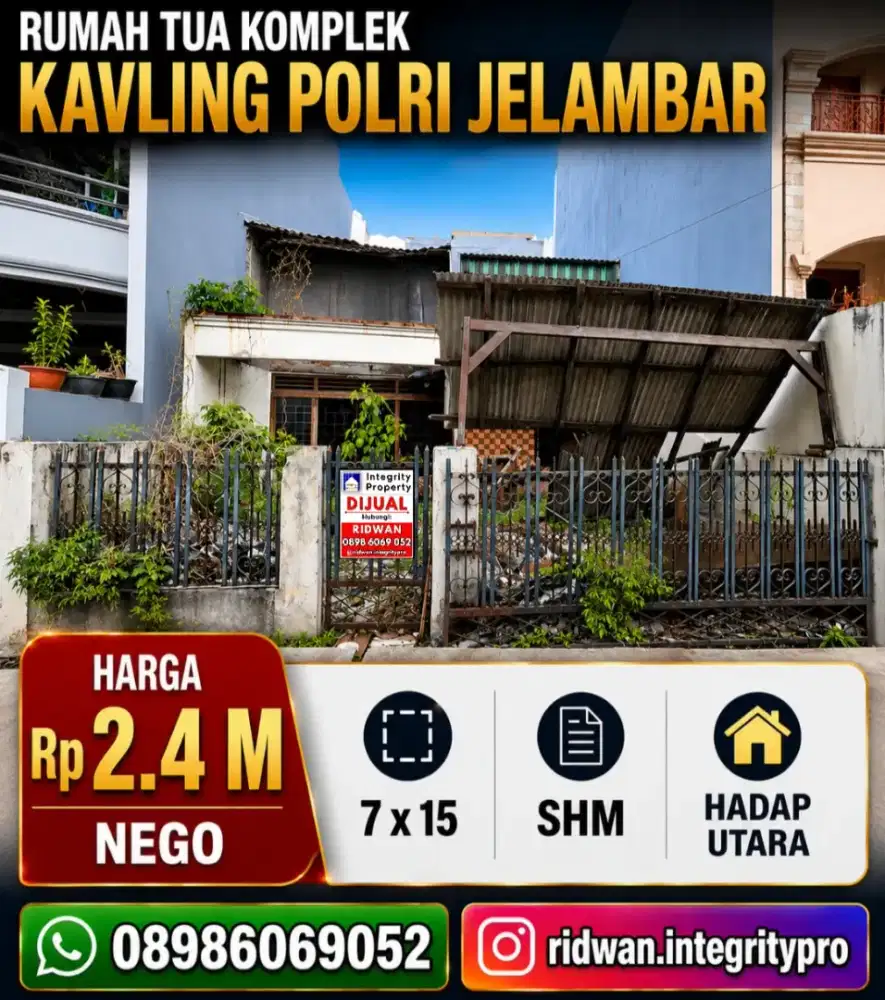 IP3116: Rumah Tua Komplek Kavling Polri Jelambar