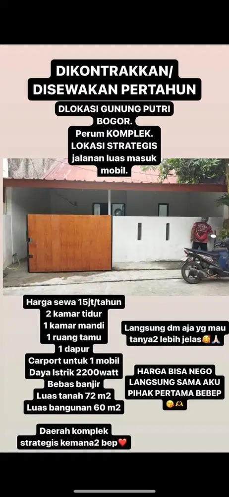 DISEWAKAN RUMAH