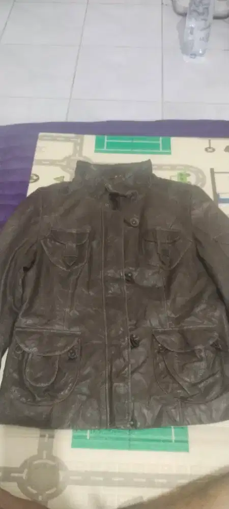 jaket tracker kulit asli