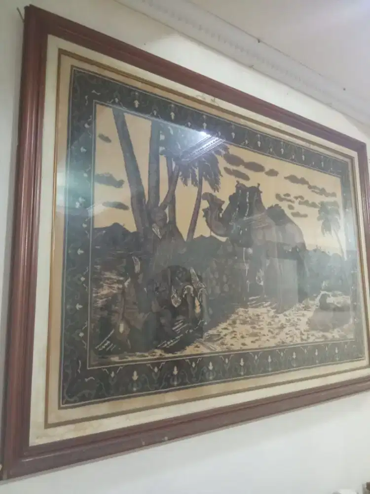 Lukisan Model Karpet Bingkai Kaca