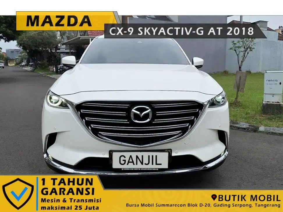 Low Odo 22rb, CX9 Skyactiv G 2.5 AT 2019 Putih. Pajak 1 tahun