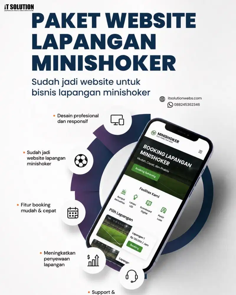 Paket Website Booking Lapangan Minisoccer Profesional di Sukabumi
