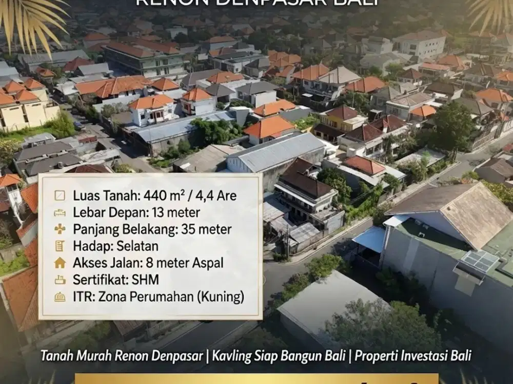 Sebidang Tanah Siap Bangun di Tukad Badung Renon Denpasar Bali
