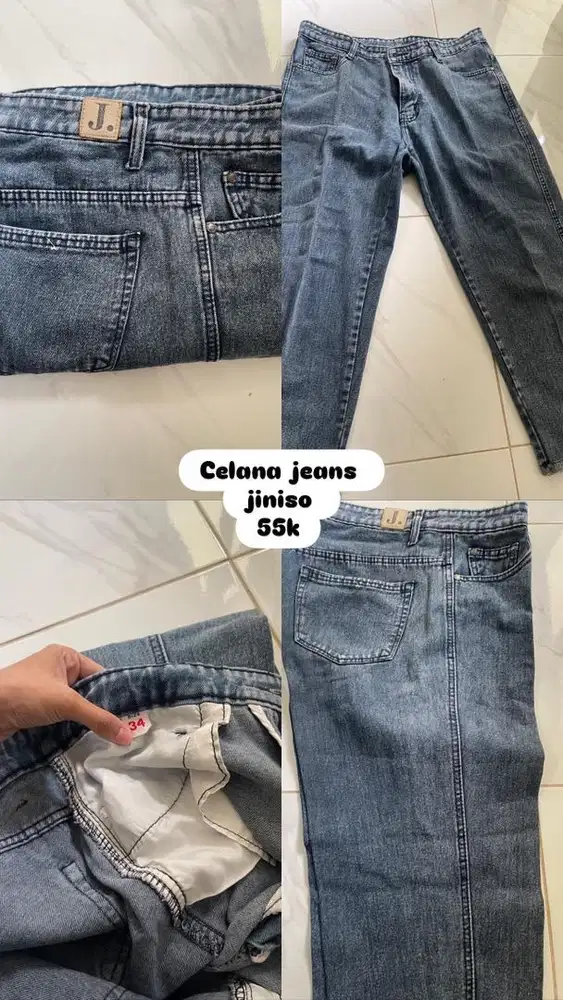 Celana jeans merk Jiniso size 34