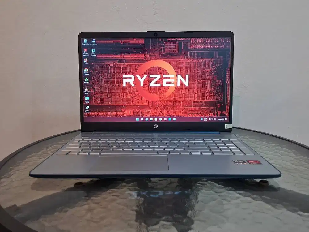 HP 15 AMD Ryzen 5 12CPU 8GB SSD 512GB Win ORI Slim Garansi Toko Fisik