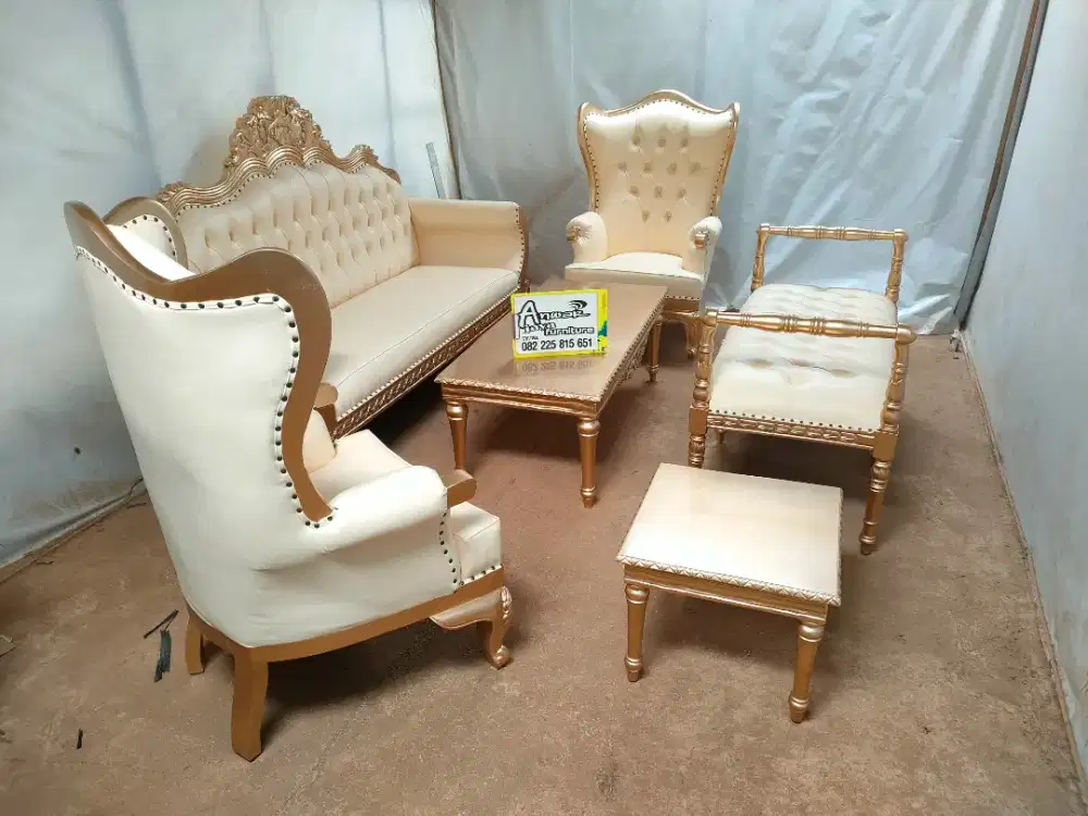 Kursi tamu sofa klasik full kayu jati