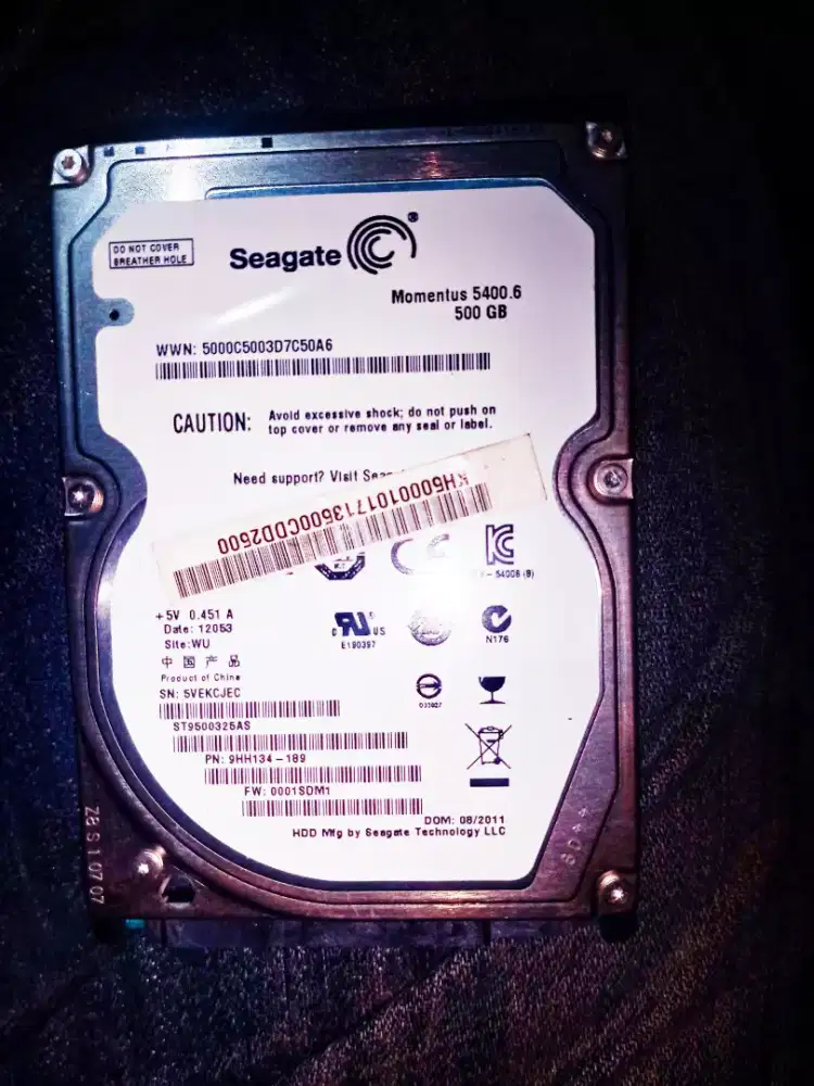 HARDISK SATA 2,5' 500Gb GOOD CONDITION JAKSEL