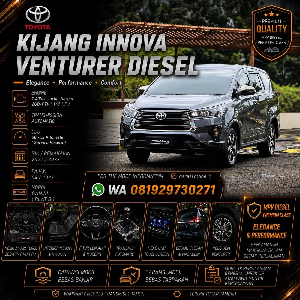 Toyota Kijang Innova Venturer 2.4 AT Diesel 2022