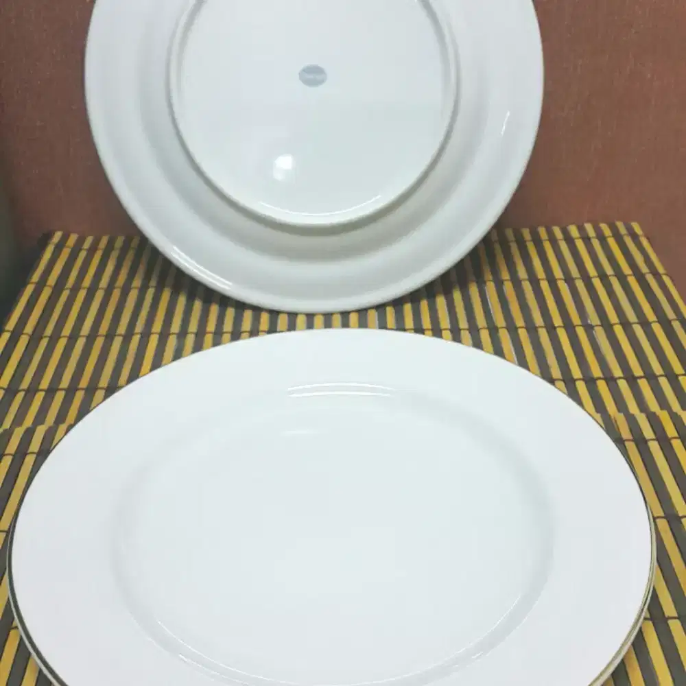 piring makan Sango lis emas ceper tebal 10 inci(standard)