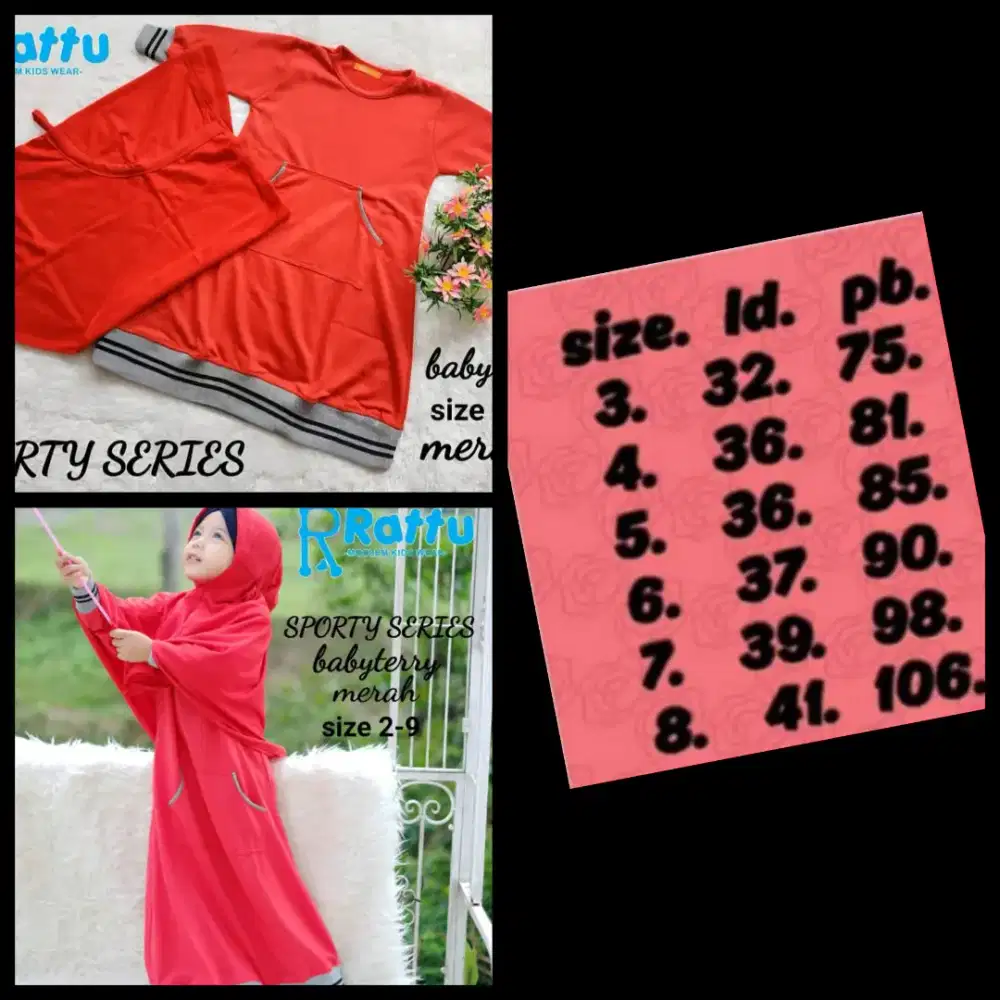 Baju gamis + hijab size 7