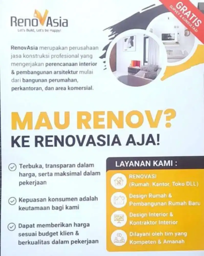 Jasa Renovasi Free Survei Dan Konsultasi