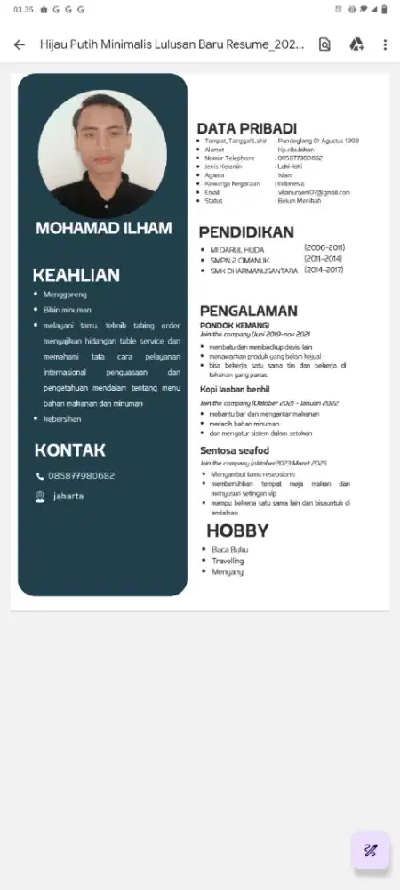 Mencari kerja apa saja