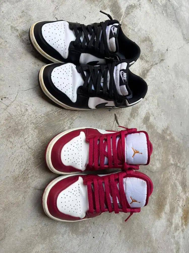 Nike dunk panda jordan low red cardinal
