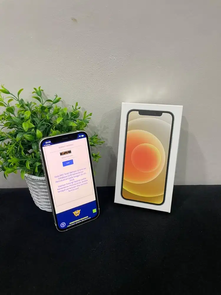 IPhone 12 Mini 256GB White mulus Fullset BH 100% Bea Cukai Permanent