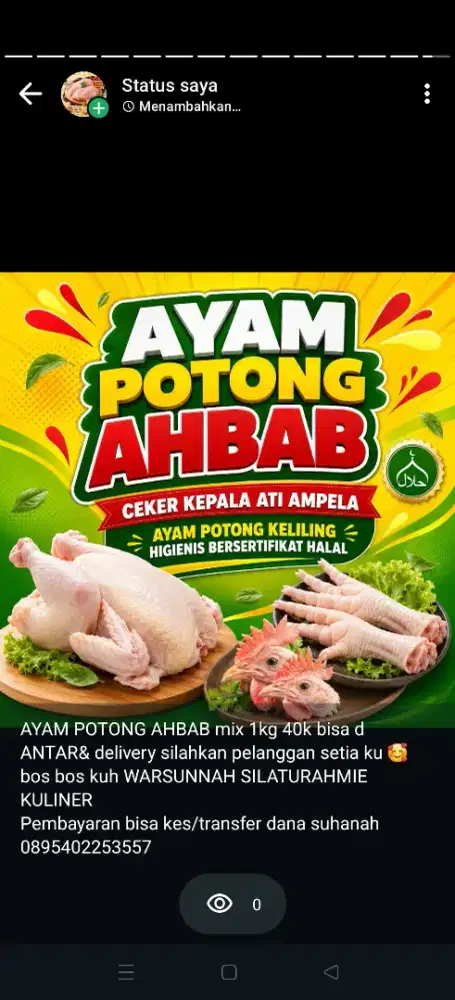 Reseller pedagang ayam potong beli putus