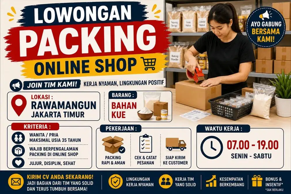 DIBUTUHKAN PACKER BERPENGALAMAN