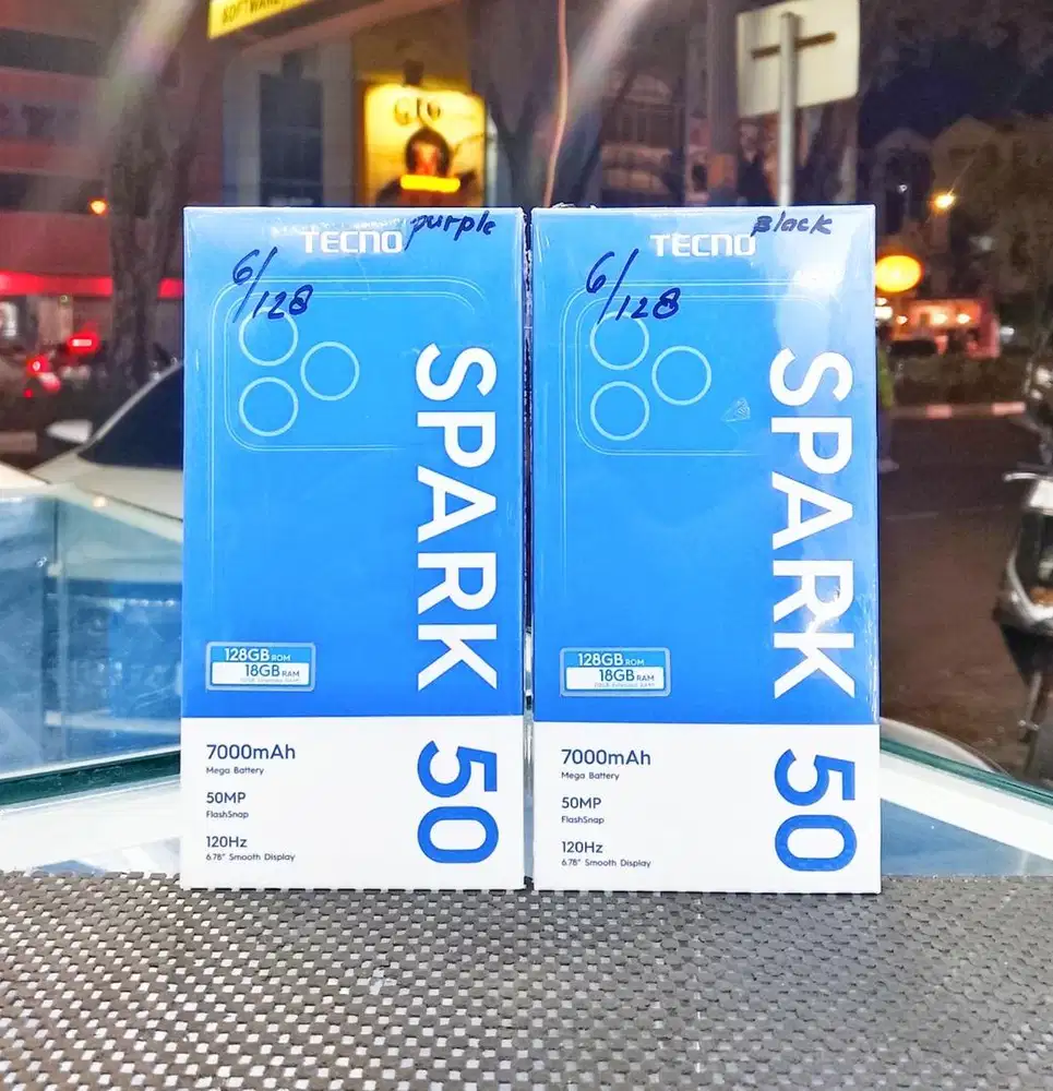 Baru..Tecno Spark 50 Ram 6/128 Segel/Garansi resmi.