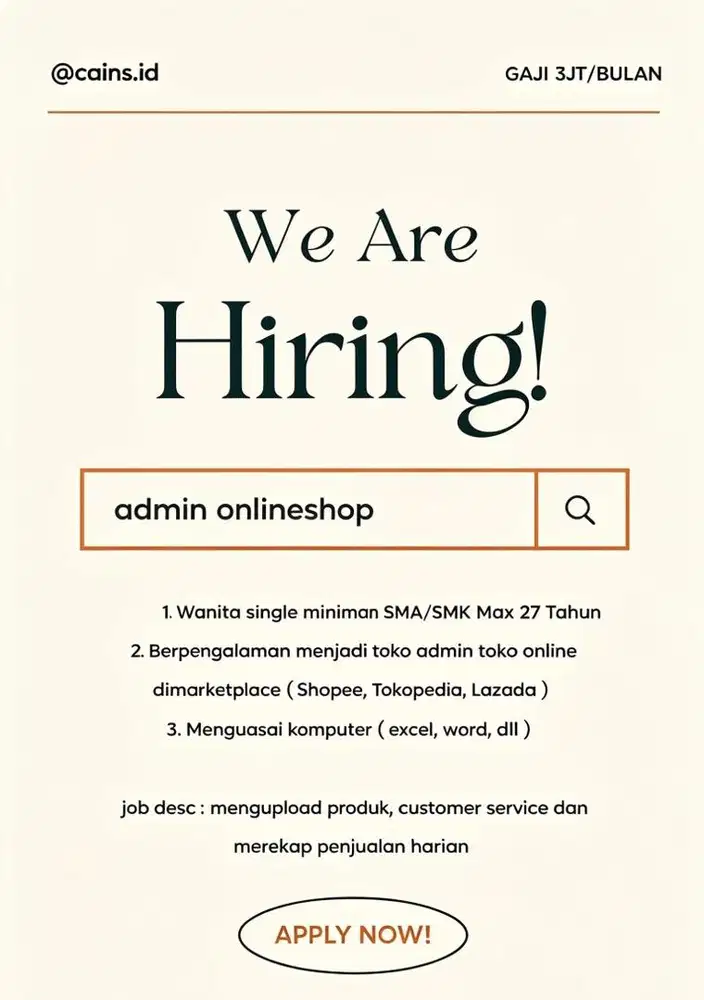Loker Admin Olshop