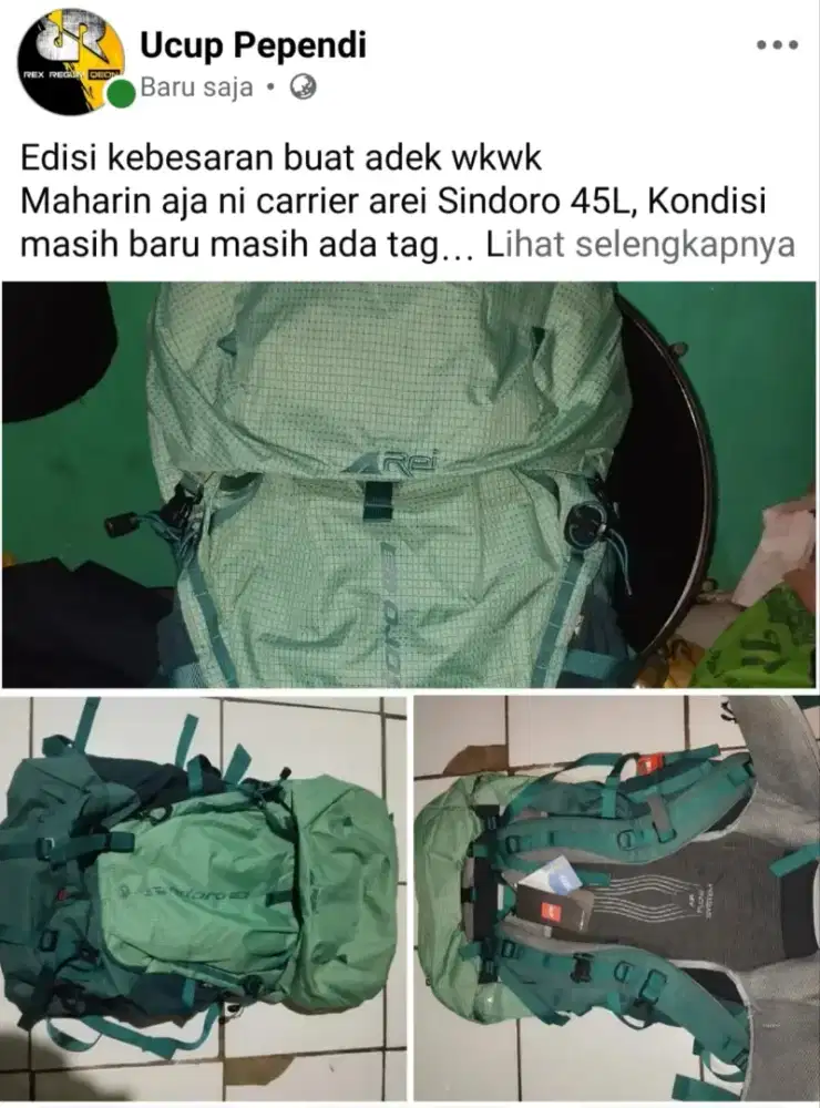 wts carrier sindoro 45L, siap COD