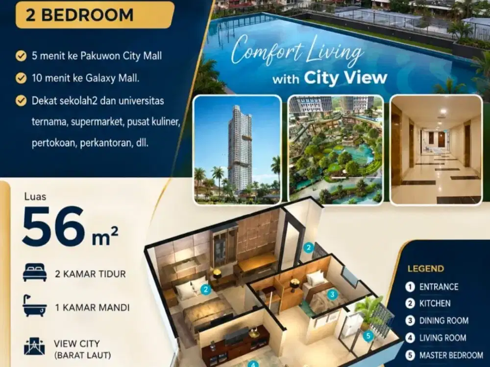 HARGA TURUN! DIJUAL APARTEMEN GRAND DHARMAHUSADA LAGOON