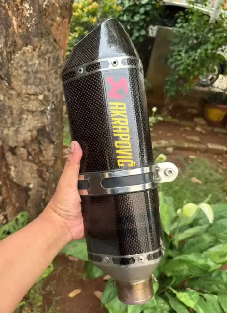 knalpot akrapovic original ada serial number. inlet 60mm kaya baru