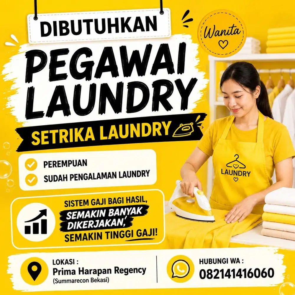 Lowongan Pegawai  Laundry  –  Laundry Bekasi