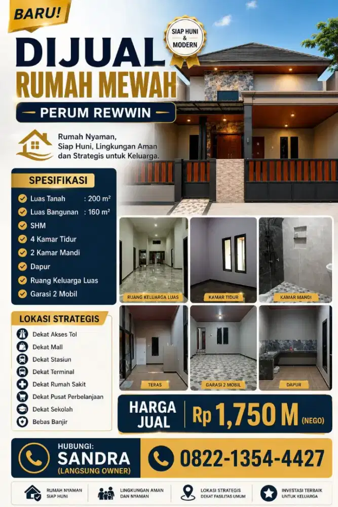 RUMAH BARU JADI DI PERUM REWWIN WARU SIDOARJO
