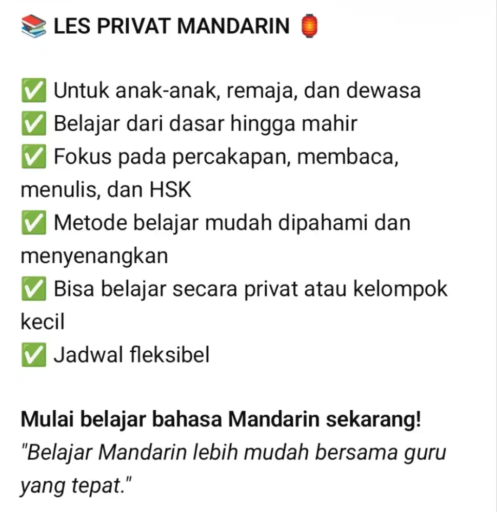 Les privat mandarin