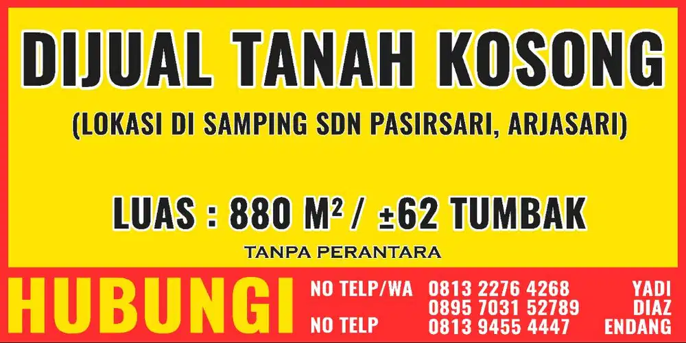 DIJUAL LAHAN TANAH 880 M2 DI ARJASARI KABUPATEN BANDUNG