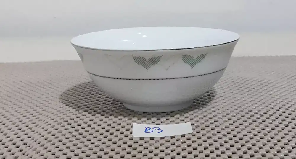 Mangkok nasi keramik lis perak made in China