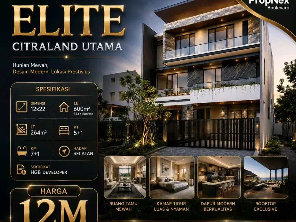 NEW GRESS CITRALAND UTAMA MINIMALIS 3LANTAI DKT EMERALD MANSION GWALK