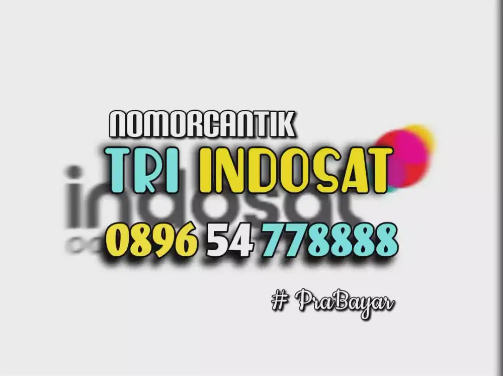 (bisa COD) Nomor CANTIK kartu perdana TRI INDOSAT HOKI KUARTED 778888