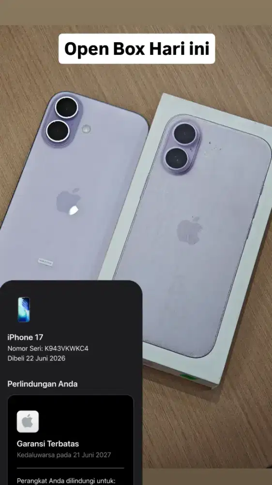 Iphone 17 256 GB Open Box Garansi Ibox