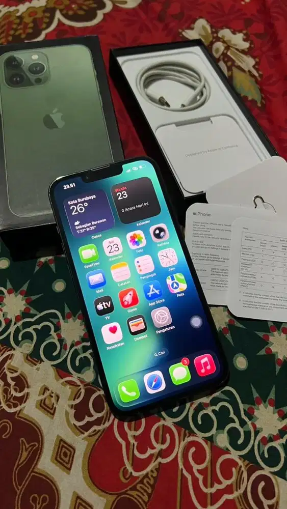 iPhone 13 256GB Green | Resmi | Fullset | Ori Segel