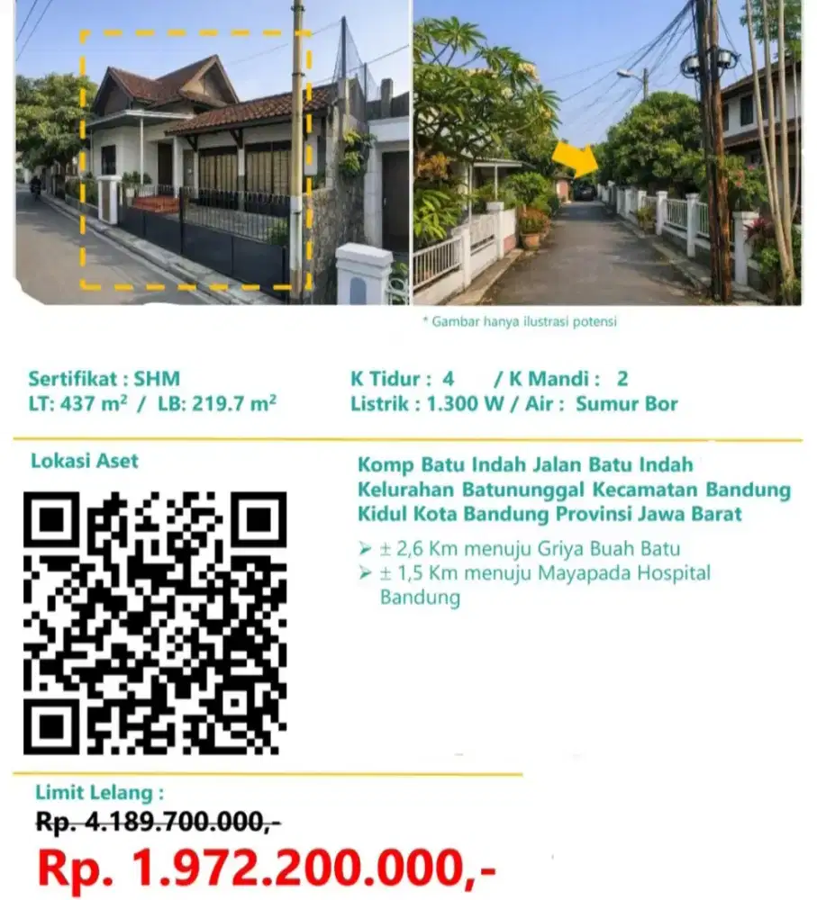 Dijual Rumah 1 Lantai Komplek Perumahan Batu Indah Batununggal Bandung